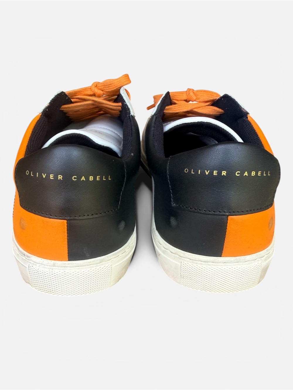 Oliver Cabell Low 1 White Orange Black Leather Sneakers Men’s 11 EU 44 - Picture 3 of 5